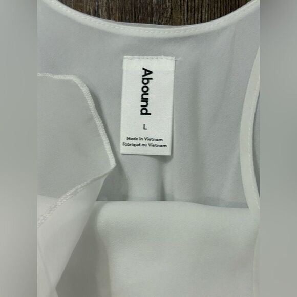 Abound White Asymmetrical Ruffled Cascading Chiffon Cami Size Large - Picture 10 of 12